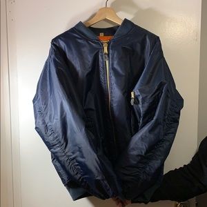 Navy Blue Bomber Jacket. NEVER WORN